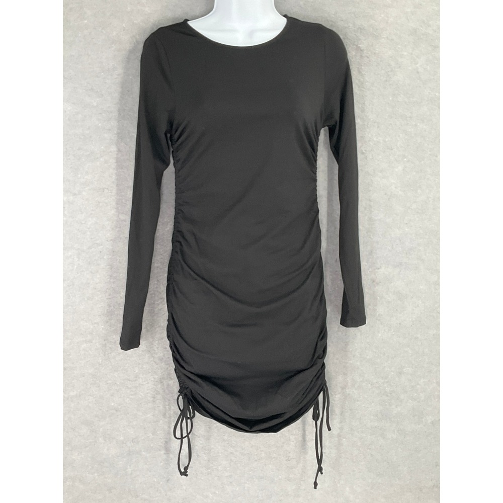 Pacsun Lottie Moss Black Ruched Drawstring Bodycon Dress Size S Party Festival